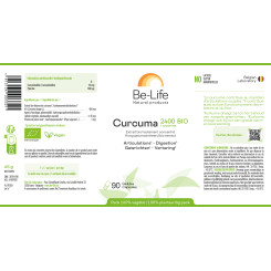 Curcuma (Extrait) + Piperine 2400 Bio 90 gélules - Be-Life - Toute la gamme Be-Life - 2