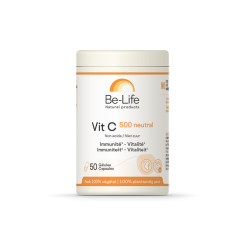 Vit C 500 neutral 50 gélules - Be-Life - Vitamine C, Acérola et Bioflavonoïdes - 1