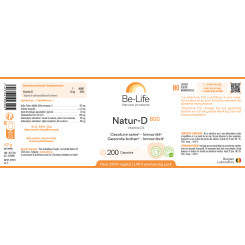 Natur-D 800 (Vitamine D3 - 800UI) 200 capsules - Be-Life - Vitamine A & D / huile de foie de morue - 2