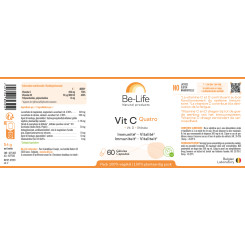 Vit C Quatro  60 gélules - Be-Life - Vitamine C, Acérola et Bioflavonoïdes - 3