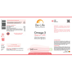 Oméga 3 Magnum 1400 140 gélules - Be-Life - Acides Gras essentiels (Omega) - 2