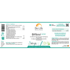 Bifibiol Junior (ferments lactiques) 60 gélules - Be-Life - Probiotiques - Prébiotiques - Entretien du colon - 1