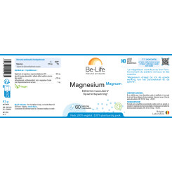 Magnésium Magnum 60 gélules  -Be-Life - Magnésium (Mg) - 2