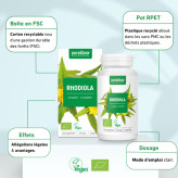 Rhodiola BIO - 60 gélules - Purasana - Gélules de plantes - 5