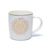 -Tisanière Mandala blanc en porcelaine avec filtre