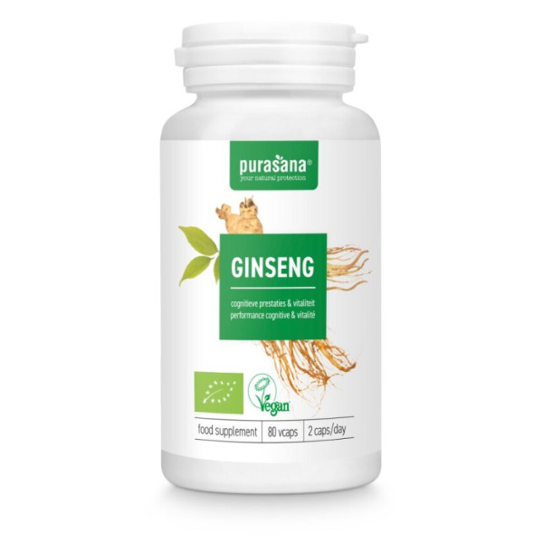 Ginseng Bio 300mg 80 Gélules Purasana Herboristerie Du Valmont